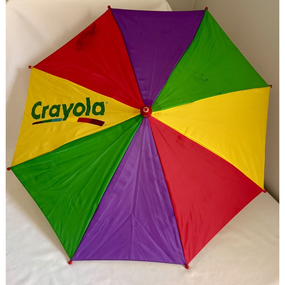 Vintage Crayola Crayons Rainbow Kids Size Umbrella 90's